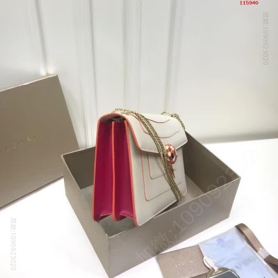 BVLGARI 宝格丽闪电吊坠限量款Serpenti珐琅双层蛇头包 原版宝格丽女包