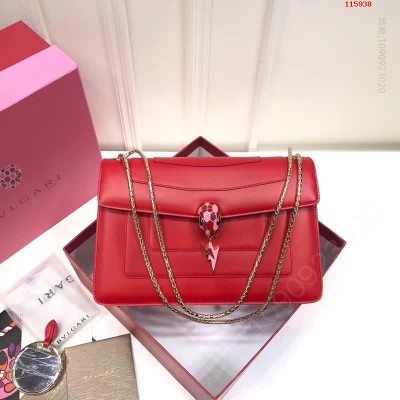 BVLGARI 宝格丽Serpenti珐琅双层蛇头包 原版宝格丽女包