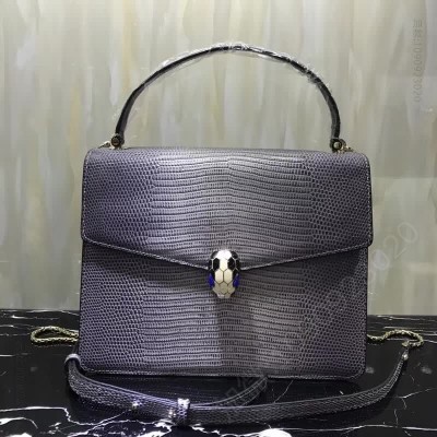 BVLGARI宝格丽蛇头包大号进口蜥蜴牛皮定制 原版宝格丽女包