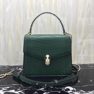 Bvlgari 宝格丽serpenti黑色和白色珐琅浅金镀金蛇首形 高仿宝格丽包包