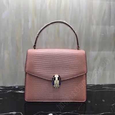 Bvlgari 宝格丽serpenti黑色和白色珐琅浅金镀金蛇首形 精仿宝格丽女包