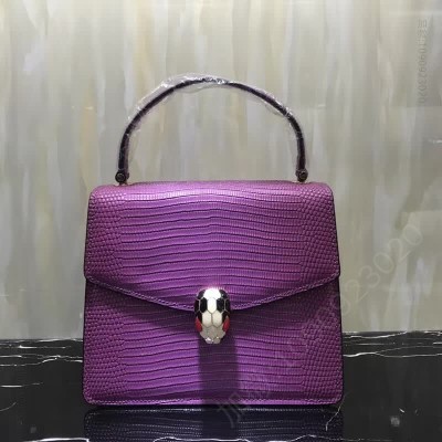 Bvlgari 宝格丽serpenti黑色和白色珐琅浅金镀金蛇首形 原版宝格丽女包