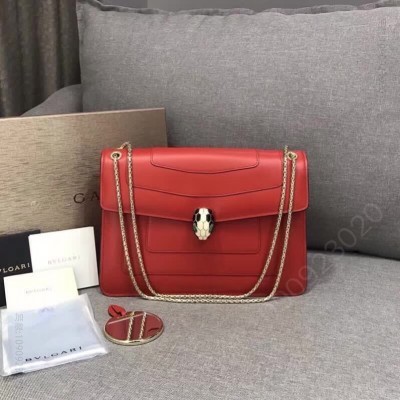 BVLGARI 宝格丽Serpenti双层珐琅蛇头包 高仿宝格丽包包 原单宝格丽包包