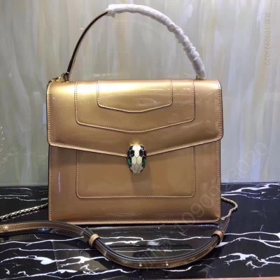 Bvlgari 宝格丽双层漆皮蛇头包大号 精仿宝格丽女包
