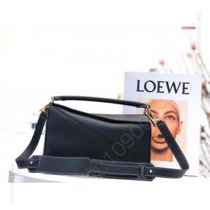 中号 Loewe （黑色荔枝纹）Puzzl 高仿罗意威包包2023经典款 精仿罗意威女包 原版罗意威女包 A货罗意威女包 原单罗意威包包