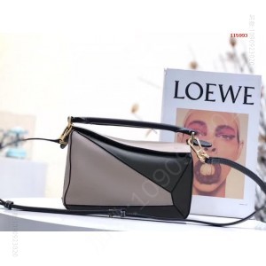 小号 Loewe （卡其荔枝拼色）Puzz 高仿罗意威包包2023经典款 精仿罗意威女包 原版罗意威女包 A货罗意威女包 原单罗意威包包