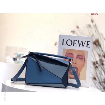 小号 Loewe （深蓝拼色）Puzzle 高仿罗意威包包2023经典款 精...