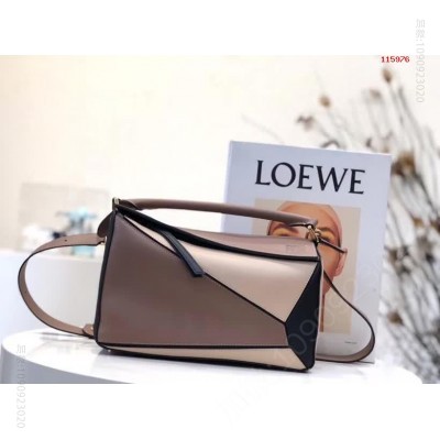 中号 Loewe （杏色拼色）Puzzle 高仿罗意威包包2023经典款 精仿罗意威女包 原版罗意威女包 A货罗意威女包 原单罗意威包包