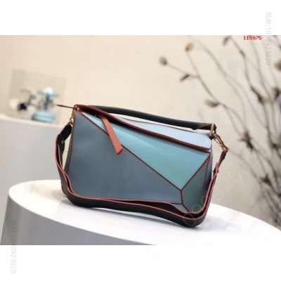 Loewe （水蓝拼橙）Puzzle中号 高仿罗意威包包2023经典款 精仿罗意威女包 原版罗意威女包 A货罗意威女包 原单罗意威包包