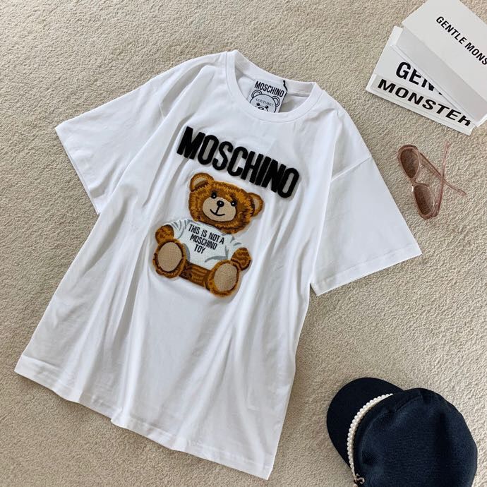 Moschino 2023SS最新款毛巾绣小熊T恤
