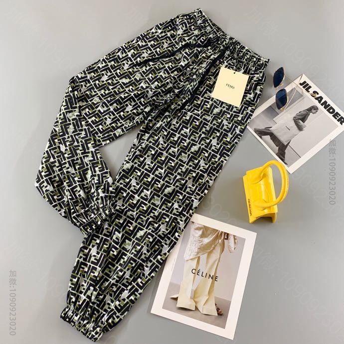 Fendi 20AW最新款双F满印束脚裤