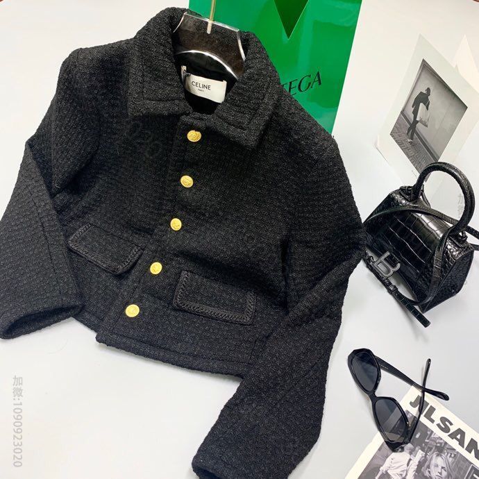 Celine 20AW 黑金短款外套