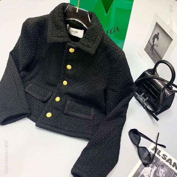 Celine 20AW 黑金短款外套