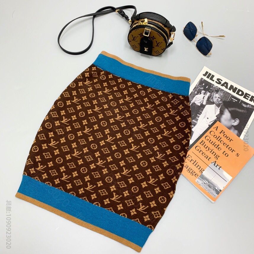 Louis Vuitton 2023AW 全新老花Logo针织系列包臀裙