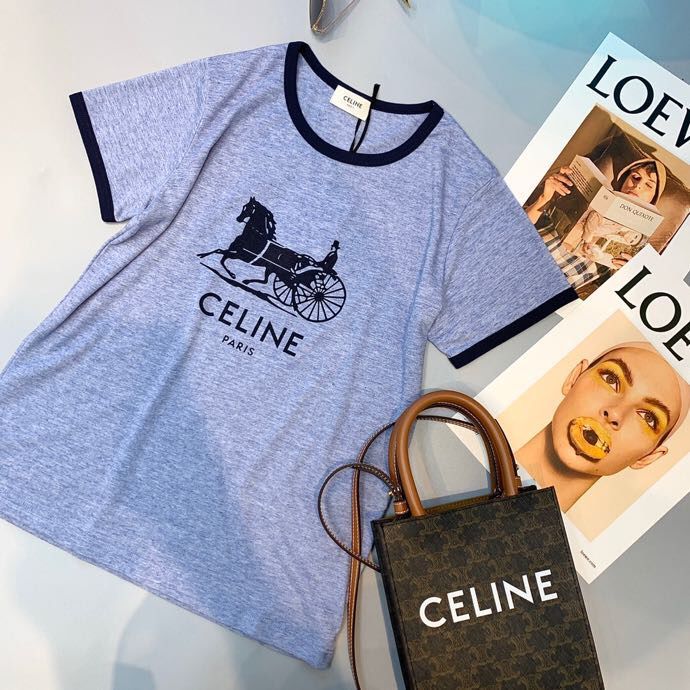 Celine 2023ss度假系列复古马车T恤