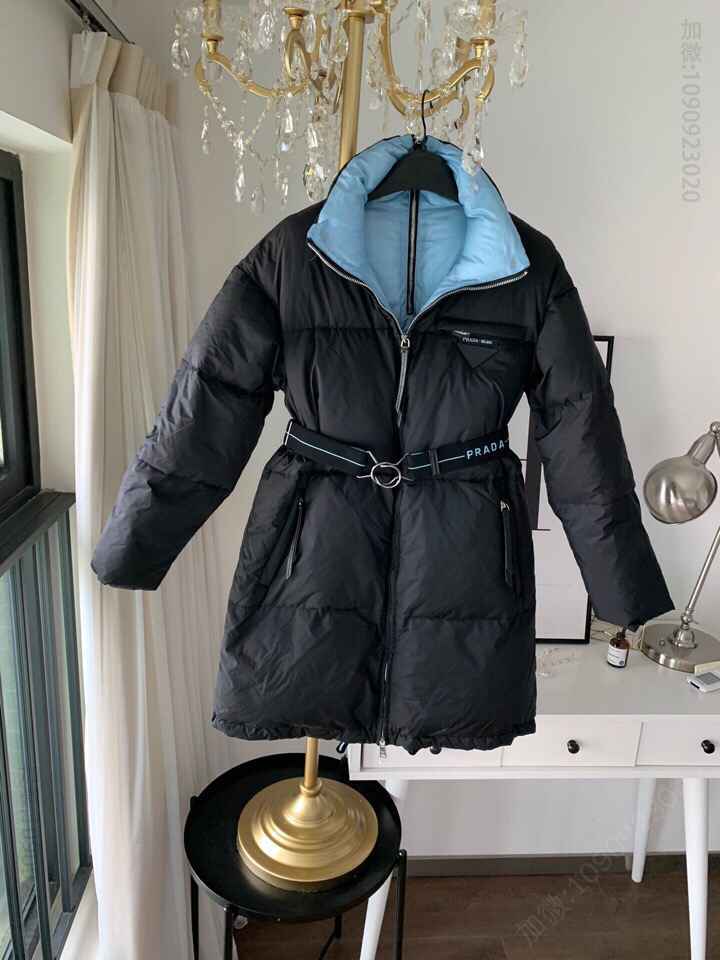 羽绒新款普拉达2023秋冬新款90%白鹅绒羽绒服