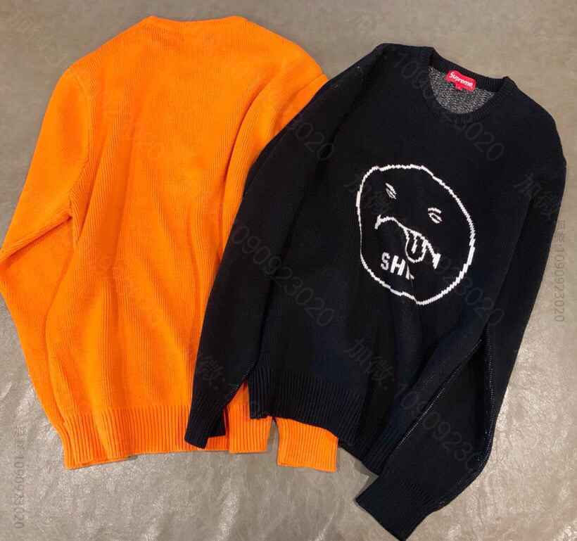 超火SUPREME 2023秋冬专柜同步新款Shit Sweater粗口鬼脸...
