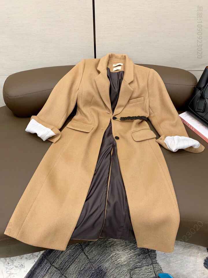 当红实力派Bottega Veneta葆蝶家 2023早秋专柜同步新款 超气质腰带款毛呢风衣