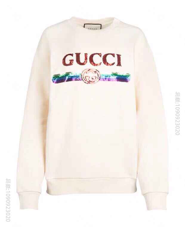 代购级别Gucci 19ss秋冬最新款 高版本重工亮片骷髅卫衣