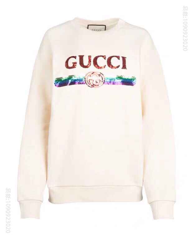 代购级别Gucci 19ss秋冬最新款 高版本重工亮片骷髅卫衣