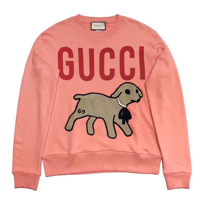 代购级别Gucci 19秋冬新款 高版本小棉羊羔圆领套头卫衣