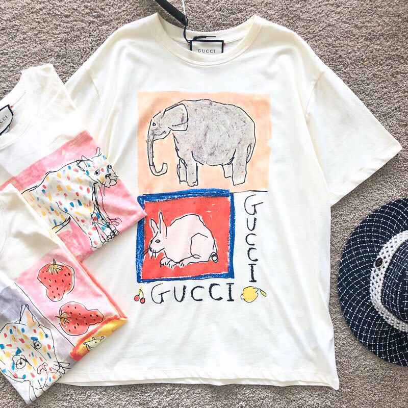 Gucci 2023ss 代购级别！早春限量系列！速写动物T恤