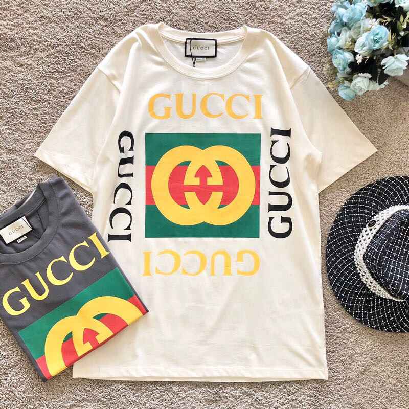 Gucci 19FW 代购级别！经典双G Logo短袖T恤