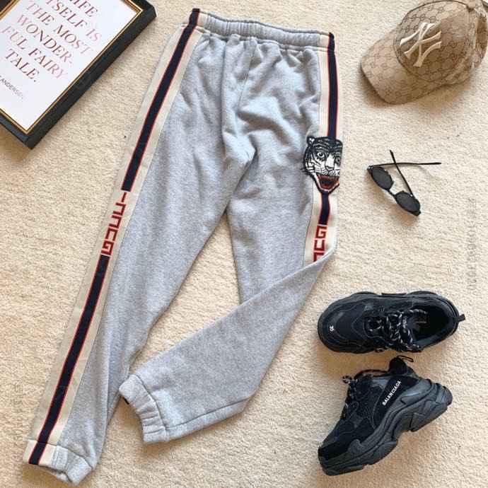 GUCCI 19FW 侧边LOGO织带运动卫裤