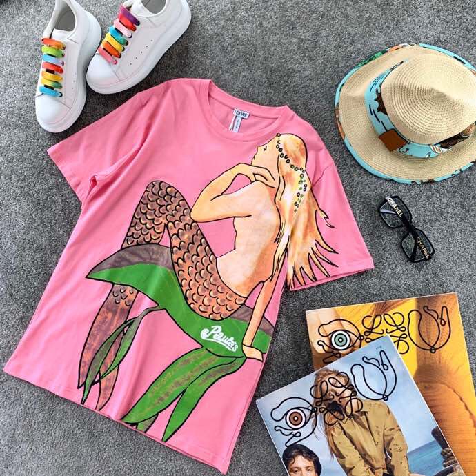 LOEWE Paula’S罗意威 海洋系列美人鱼短袖T恤