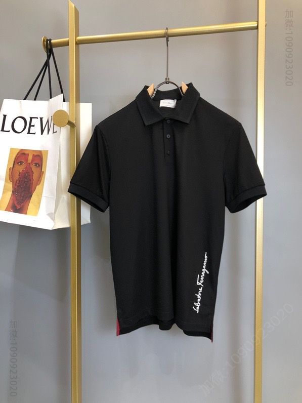 Ferragamo 菲 拉格慕 20ss新款男士翻领短袖T恤