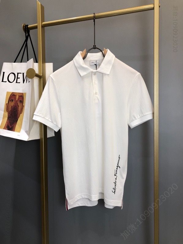 Ferragamo 菲 拉格慕 20ss新款男士翻领短袖T恤