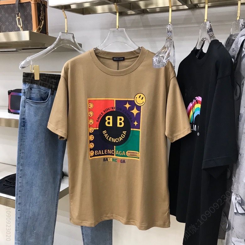 Balenciag 2023夏季新款笑脸双B字母短袖T恤
