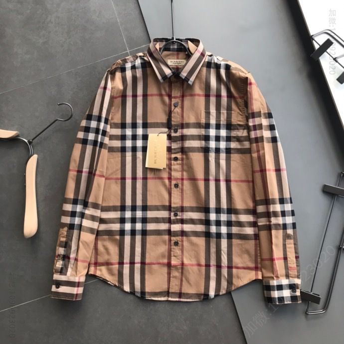 巴宝莉Burberry三标齐全新款经典格子条纹短袖衬衫
