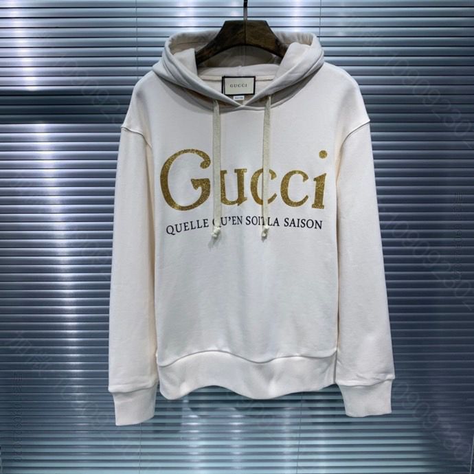 Gucci 2023春夏款 连帽金色字母宽松卫衣 男女同款