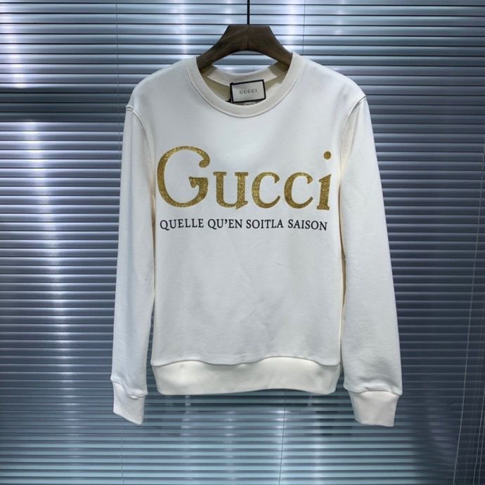 Gucci 2023春夏款 圆领金色字母宽松卫衣 男女同款