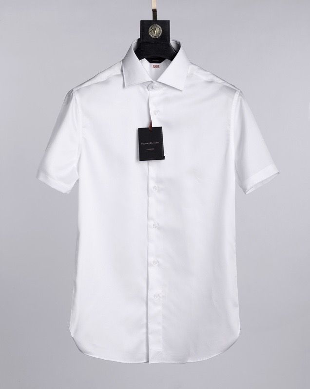 Zegna 杰尼亚 2023专柜最新款EZxxx系列男士缎纹短袖衬衫