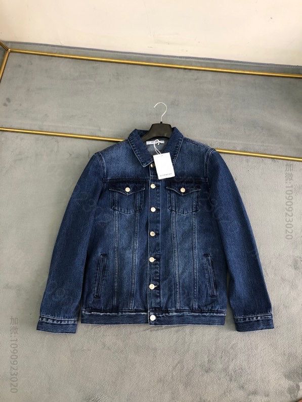 纪梵希男装牛仔外套 Givency/纪梵希 2023早秋新品水洗蓝牛后背印花牛仔衣 原单纪梵希牛仔外套 
