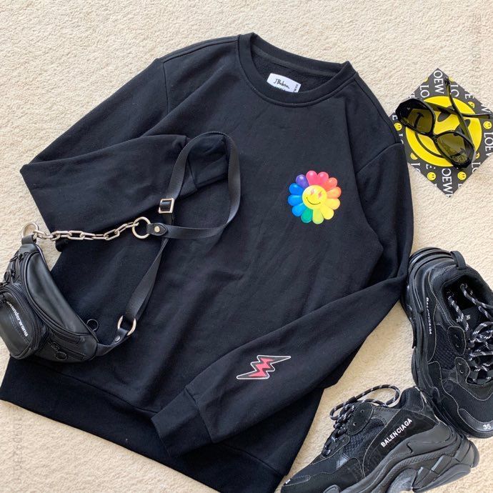 村上隆x J.Balvin联名Flower Hoodie长袖卫衣