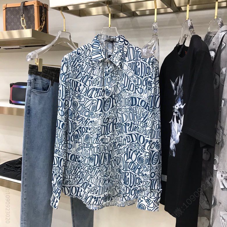 Dio x Stussy 联名DIO MEN FALL2023联名艺术logo花纹印花衬衫