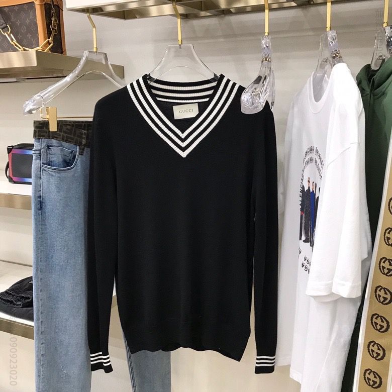 GUCC 经典蜜蜂V领针织羊毛衫