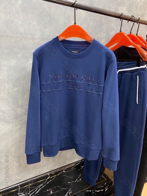 史蒂芬男装运动套装 STEFANO RICCI史蒂芬劳.尼治20ss 最新限量爆款纯棉百搭圆领卫衣套装 原单史蒂芬运动套装 