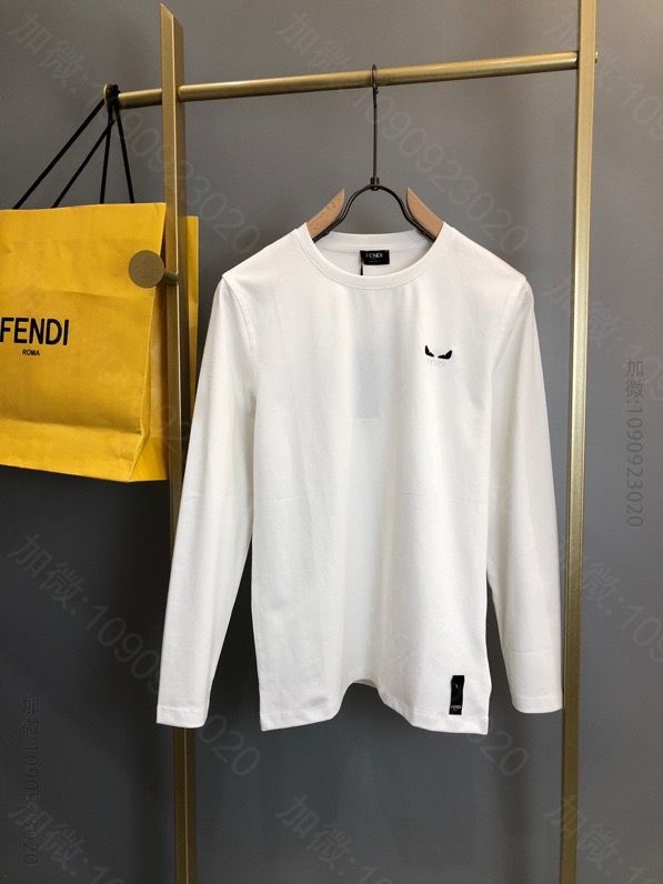 Fendi 20fw新款小怪兽眼睛刺绣圆领长袖T恤