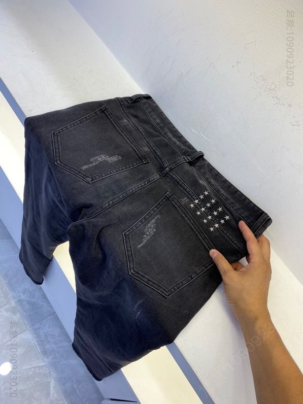 SLY圣罗兰 秋冬新品 黑色复古工艺复杂牛仔裤