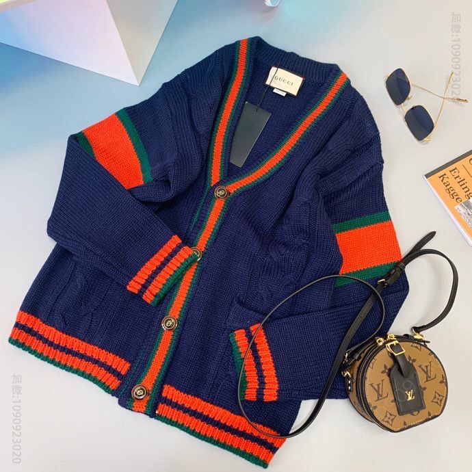 Gucci 经典编织麻花V领开衫肖战、倪妮同款