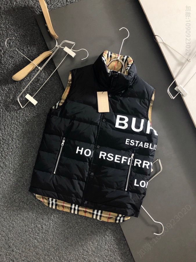 BUR双面穿20ss黑色连帽高填充90绒羽绒马甲外套