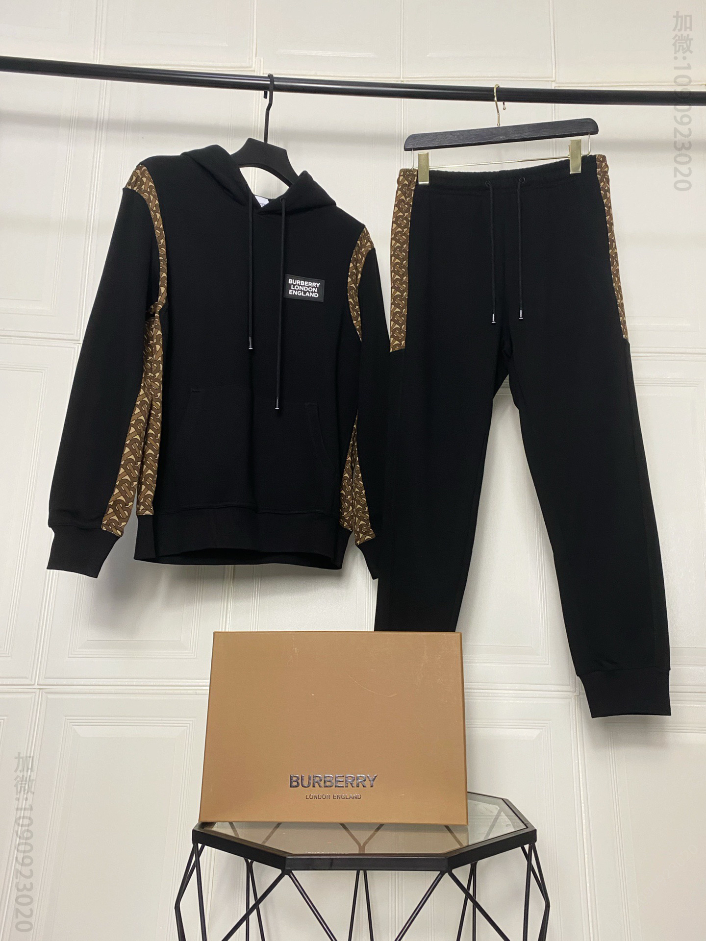 BUR2023AW 侧边拼接连帽卫衣套装