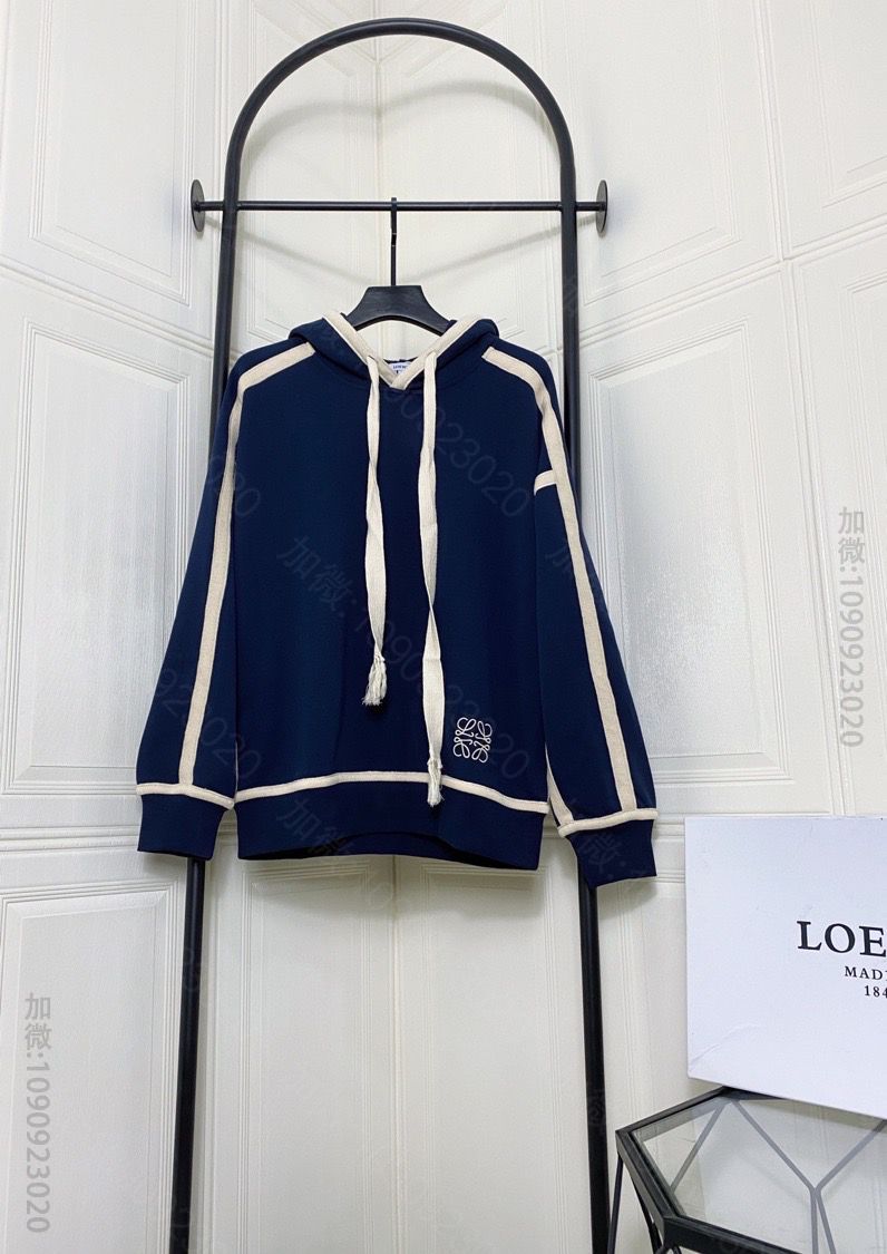 罗意威2023AW 官网款 刺绣小Logo连帽卫衣