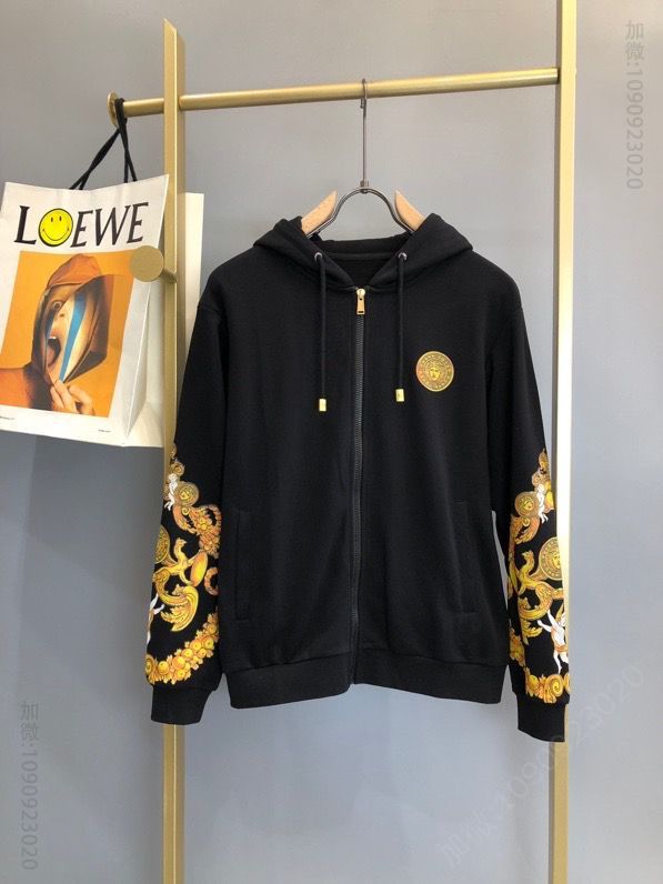 Versace 范思哲 2023秋冬新品美杜莎印花拉链连帽卫衣