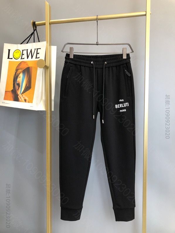 Berluti 20秋冬新款背后皮牌压花卫裤