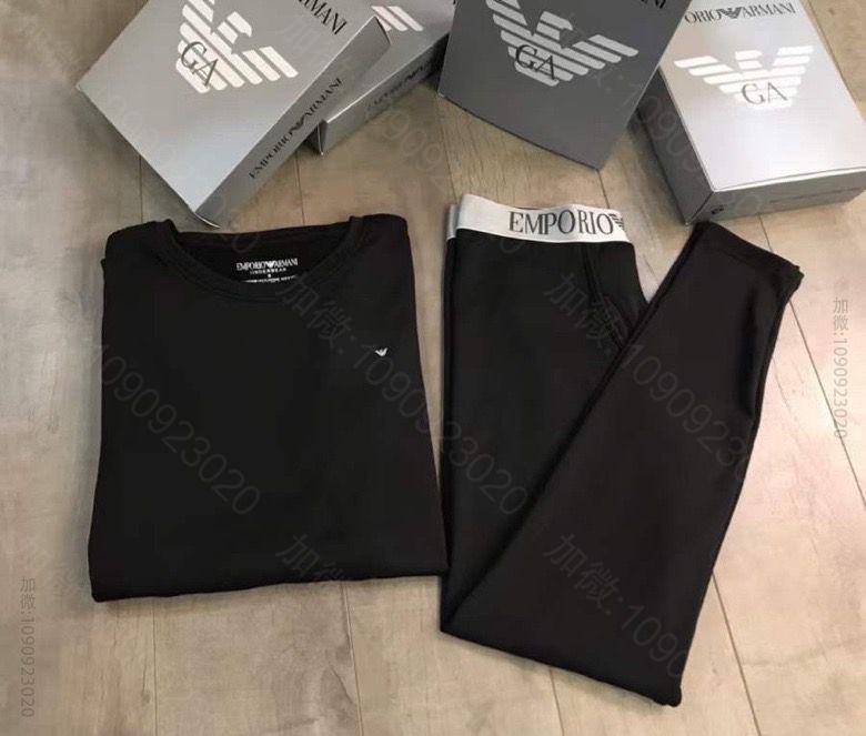 独‮定家‬制Armani奢‮品侈‬潮牌保暖秋衣时尚‮件两‬套轻薄绒